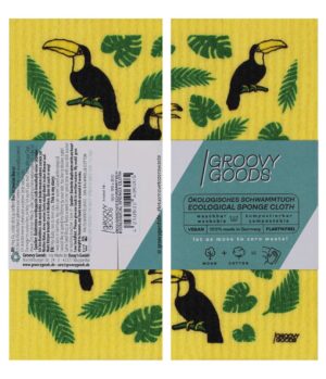 GroovyGoods ökologisches Schwammtuch 20 x 17 cm Toucan - Bürsten, Schwämme, Tücher