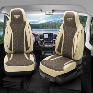 HERM211AdriaMobilSupersonicSR: Pilot Wohnmobil Sitzbezüge für Adria Mobil Supersonic (Beige-Braun) 149